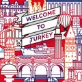 Vector welcome to Turkey travel poster