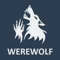 Vector werewolf stencil. Dark color Royalty Free Stock Photo