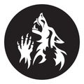 Vector werewolf stencil. White-black color Royalty Free Stock Photo