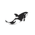 Vector of whale design on white background. Easy editable layered vector illustration. Wild Animals. Undersea animals Royalty Free Stock Photo