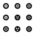 Vector wheel icon set