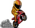 Vector illustration Wheelies Biker Motorcycle Rider racing Royalty Free Stock Photo