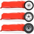 Vector Wheels with Banner Royalty Free Stock Photo