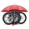 Vector Wheels under Umbrella Royalty Free Stock Photo