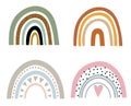Vector whimsical rainbows, kids like drwaing. Royalty Free Stock Photo