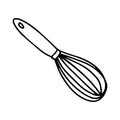 vector whisk for kitchen whipping food preparation. Colored kitchen utensils black and white