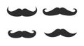 Vector whisker hipster black charlie chaplin moustache set. Cartoon dad moustache icon Royalty Free Stock Photo