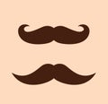 Vector whisker hipster black charlie chaplin moustache set. Cartoon dad moustache icon