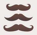 Vector whisker hipster black charlie chaplin moustache set. Cartoon dad moustache icon Royalty Free Stock Photo