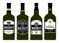 Vector whiskey labels on bottles