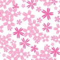 Vector white background white pink cherry tree flowers and cherry blossom sakura flowers. Seamless pattern background Royalty Free Stock Photo