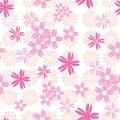 Vector white background white pink cherry tree flowers and cherry blossom sakura flowers. Seamless pattern background Royalty Free Stock Photo