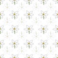 Vector white background white yellow lemony floral seamless pattern. Daisies, Lilies, Crocus. Seamless pattern