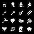 Vector white barbecue icons set