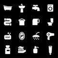 Vector white bathroom icons set Royalty Free Stock Photo