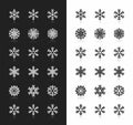 Vector White And Black Stylish Rounded Snowflake Icon Set Isolated On Background Royalty Free Stock Photo