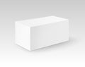 Vector White Blank Cardboard Rectangle Take Away Box Packaging For Sandwich, Food, Gift, Other Products Mock up Close up