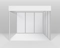 Vector White Blank Indoor Trade exhibition Booth Standard Stand for Presentation with Background Royalty Free Stock Photo