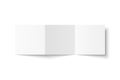 Vector white blank square three panel accordion fold opened on white background