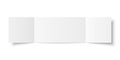 Vector white blank square three panel gate fold opened on white background
