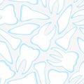 Vector white and blue teeth seamless pattern