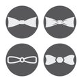 Vector white bow ties icons set Royalty Free Stock Photo