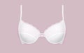 Vector white bra with lace isolated on background Royalty Free Stock Photo