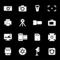 Vector white camera icons set