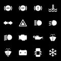 Vector white car dashboard icons set Royalty Free Stock Photo