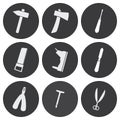 Vector white carpentry icon set