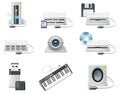 Vector white computer icon set. Part 3. USB device Royalty Free Stock Photo