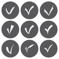 Vector white confirm icons set Royalty Free Stock Photo