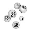 Vector White 3D Bingo Lottery Number Balls