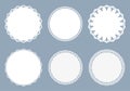 vector white doily lace round frames