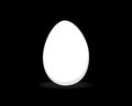 Vector white egg on a black background. Stylish flat style concept illustration of Easter white egg for your design. Royalty Free Stock Photo