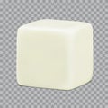 Vector white empty realistic playing cube isolated on transparent background