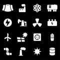 Vector white energetics icons set Royalty Free Stock Photo