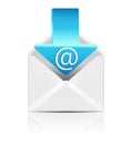 Vector white envelope with arrow email sign icon Royalty Free Stock Photo