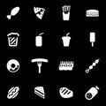 Vector white fastfood icon set