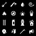 Vector white firefighter icon set