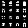 Vector white gift icon set Royalty Free Stock Photo