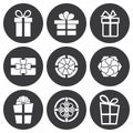 Vector white gift icons set Royalty Free Stock Photo