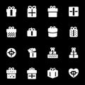 Vector white gift icons set