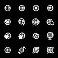 Vector white globe icons set Royalty Free Stock Photo