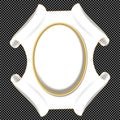 Vector White and Gold Antique Scroll Cartouche