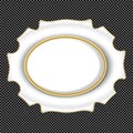Vector White and Gold Medieval Cartouche Royalty Free Stock Photo