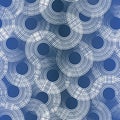 Vector White and Gray Circles on Indigo Blue Ombre Seamless Repeat Pattern. Background for textiles, cards Royalty Free Stock Photo