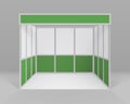 Vector White Green Blank Indoor Trade exhibition Booth Standard Stand for Presentation with Background Royalty Free Stock Photo