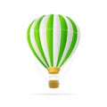 Vector white and green hot air ballon isolated