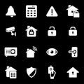 Vector white home security icons set Royalty Free Stock Photo